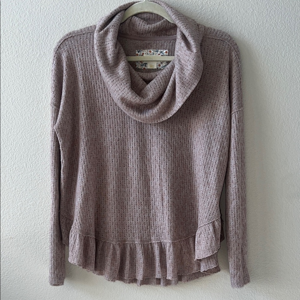 Anthropologie Maeve Dusty Pink Cowl Neck Sweater